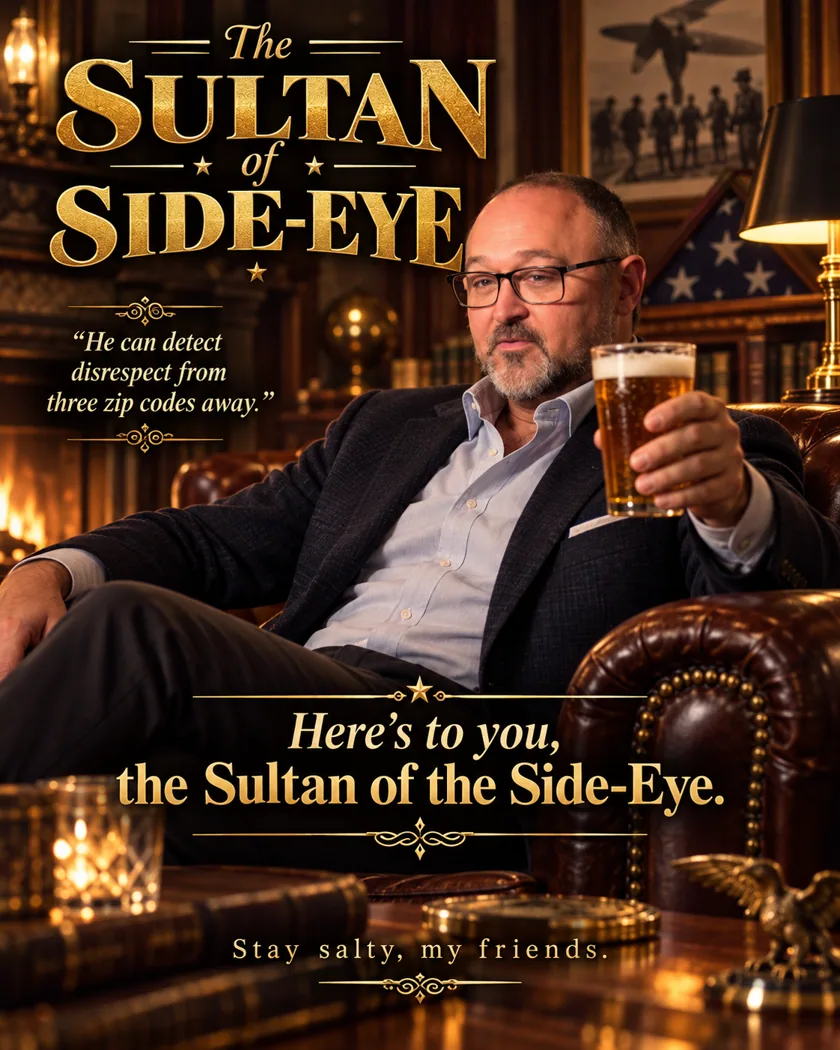 Elegant side-eye character portrait